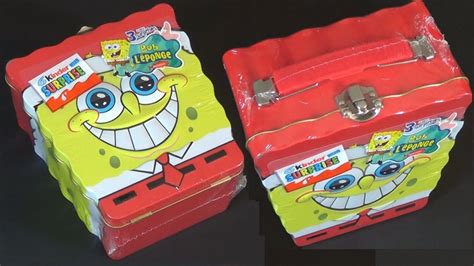 kinder surprise spongebob metal lunch box|spongebob backpack with lunch box.